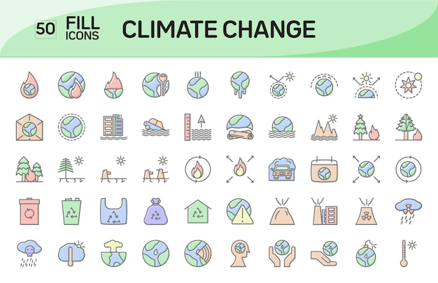 Een uitgebreid iconenpakket dat de realiteit van klimaatverandering onthult