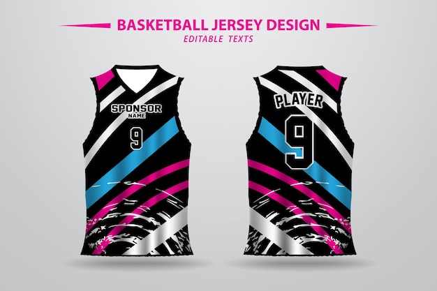 Een uniek ontwerp van een basketbaltrui en een sjabloon voor afdrukken