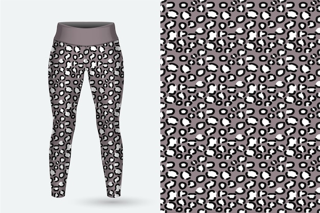 Vector een vectorillustratie van een legging met een luipaardprint.