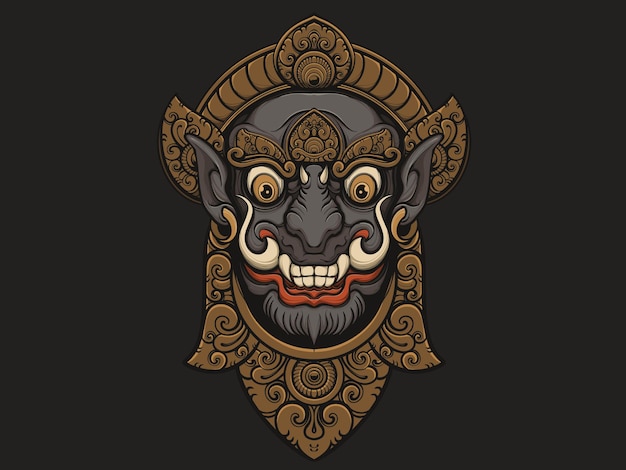 Een vectorillustratie van een Thais masker.