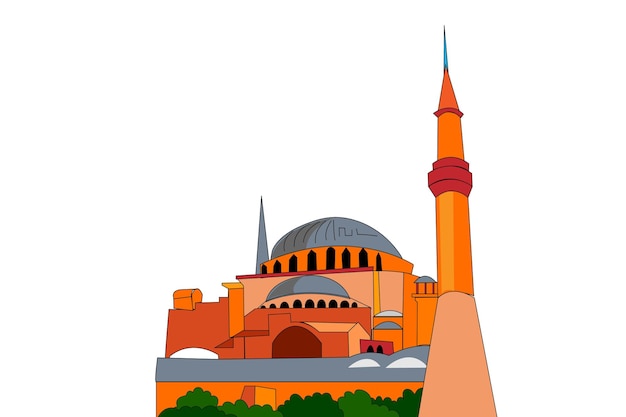 Een vectorillustratie van hagia sophia in istanbul.