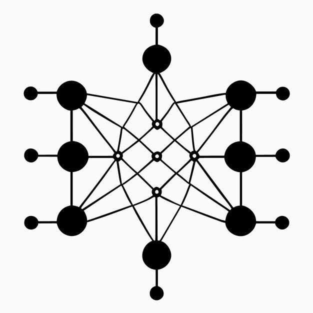 een vectorpictogramafbeelding die vectorlijnen en knooppunten vertegenwoordigt