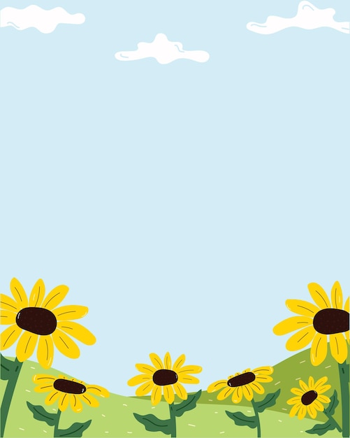 Een veld met zonnebloemen met een wolkje aan de lucht