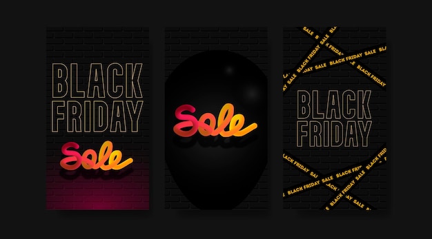 Vector een verhaal voor instagram over black friday