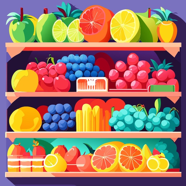 Vector een verscheidenheid van fruit planken vector illustratie