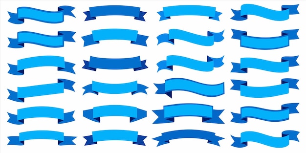 een verzameling blauwe linten