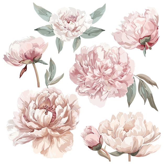 een verzameling bloemen uit de verzameling pioenen