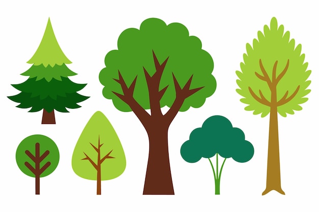 een verzameling bomen met verschillende kleuren en de woorden quote bomen quote
