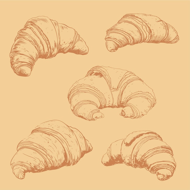 een verzameling croissants met croissants en croissants