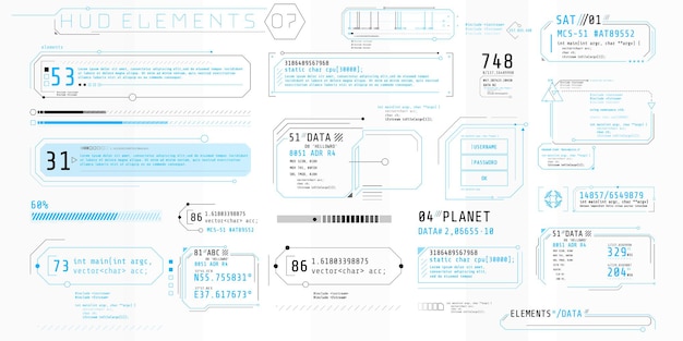 Een verzameling dunne elementen voor het ontwerp van computer- en software-interfaces.