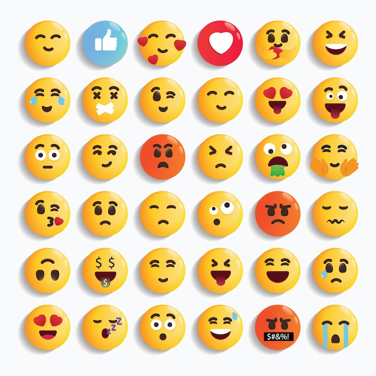 Een verzameling emoticons met één spreuk erop