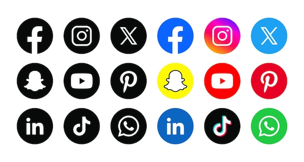 Vector een verzameling iconen van sociale media