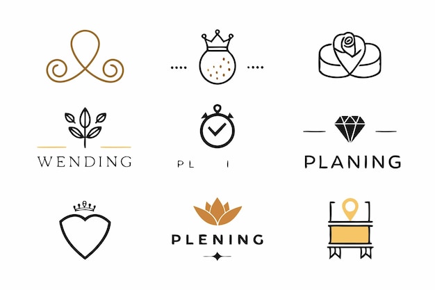 een verzameling logo's voor een planten- en bloemenwinkel