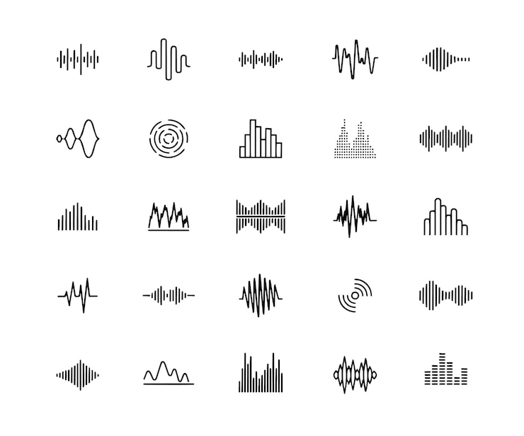 Vector een verzameling muzieknoten en een verzameling woorden muziek