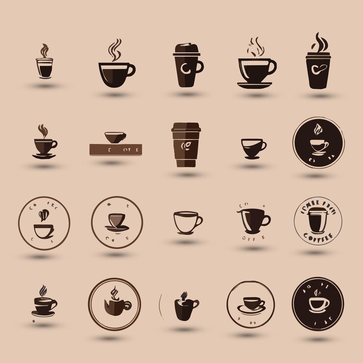 een verzameling van verschillende koffiekopjes en bekers
