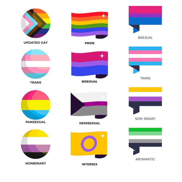een verzameling van verschillende logo's, waaronder een met de tekst "rainbow quot"