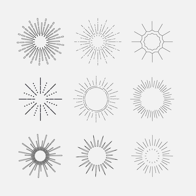een verzameling van zon en zon beelden met de woorden zon en zon