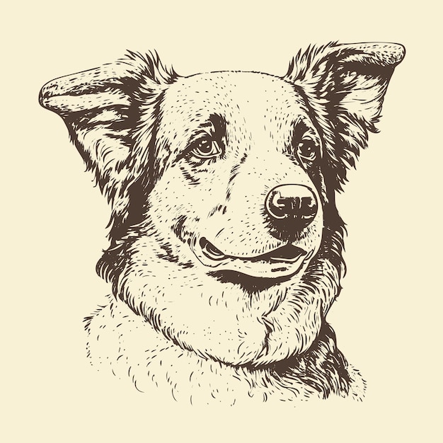 Vector een vintagestyle handgetekende vector illustratie schets van een schattige hond