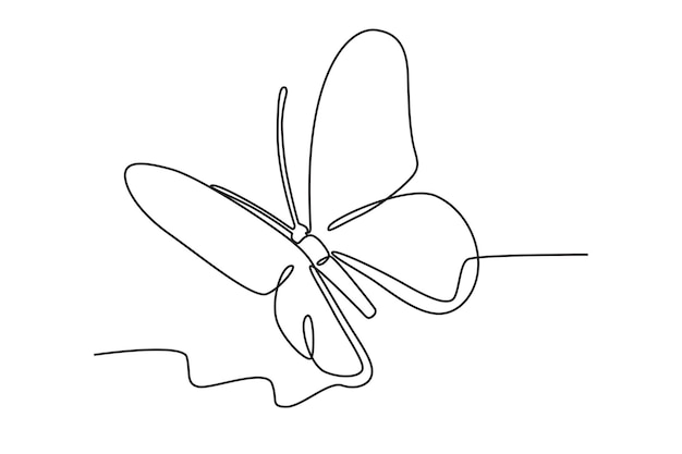 Een vlinder met eenvoudige vleugelpatronen vlinder online tekening