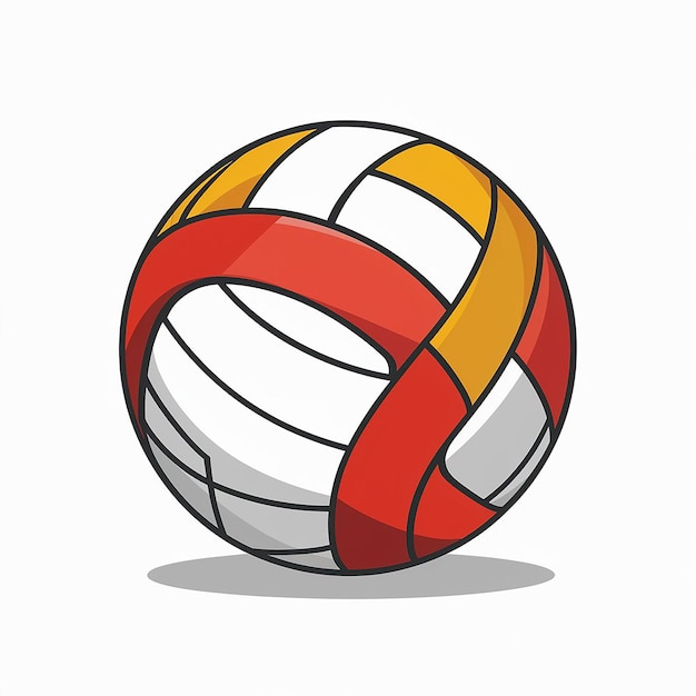 Vector een volleybal met een rood en geel net erop