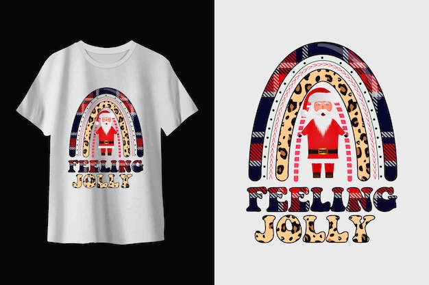 Een vrolijk boho t-shirtontwerp voelen met de kerstman