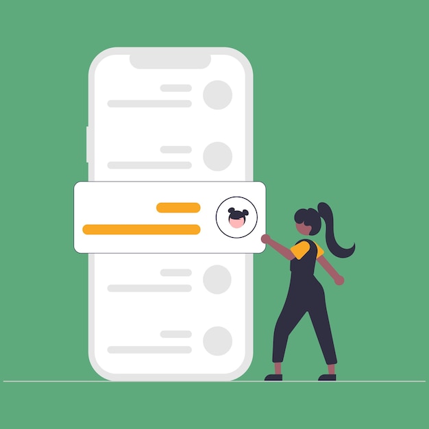 Een vrouw houdt een grote app vast waarop staat 'ik ben een hond'