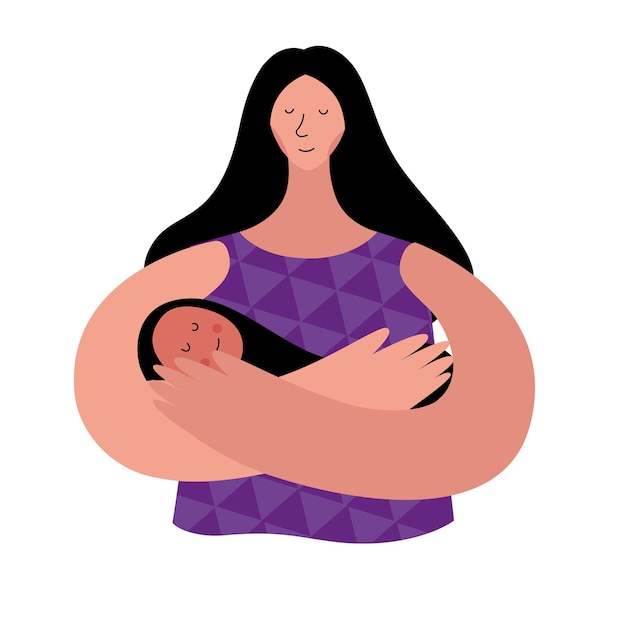 Een vrouw zit op de vloer met een klein kind in haar armen.