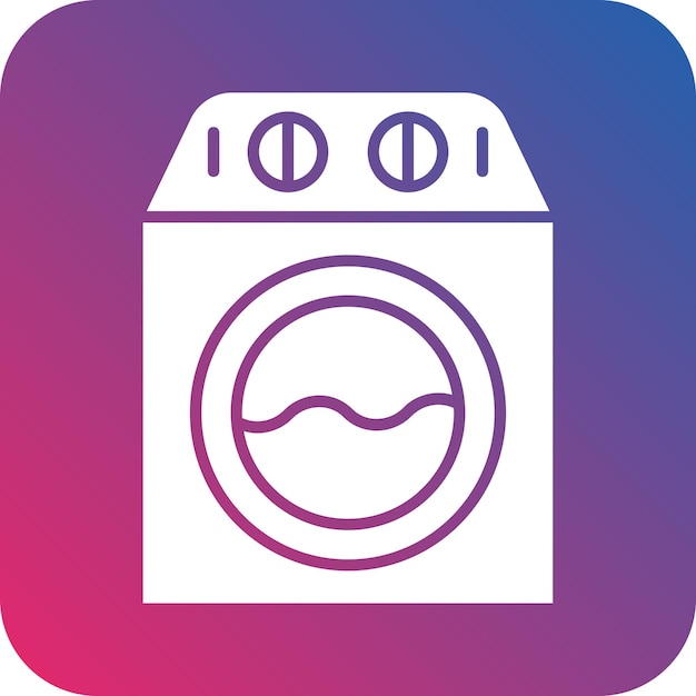 een wasmachine met een blauwe en roze rand en een blauwe En roze rand