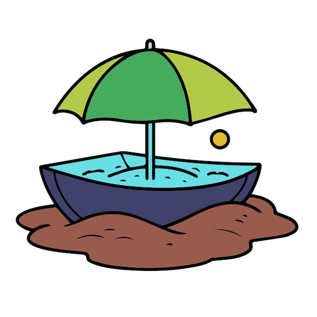 een waterdruppel met een paraplu erop