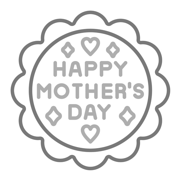 Vector een wit logo met een afbeelding van een moederdag erop geschreven