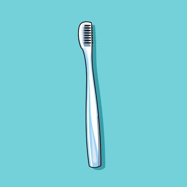 Een witte tandenborstel op een blauwe achtergrond
