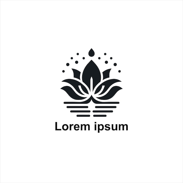 een yoga-logo-achtergrond met lotusbloem in lijnstijl