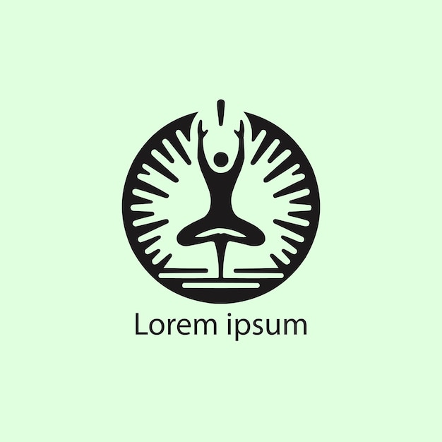 Vector een yoga logo design.