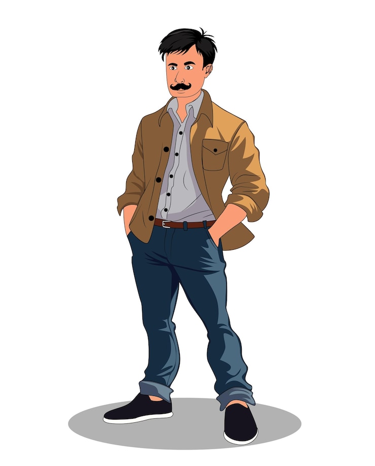 Vector een zakenman cartoon personage ontwerp voor cartoon verhalen