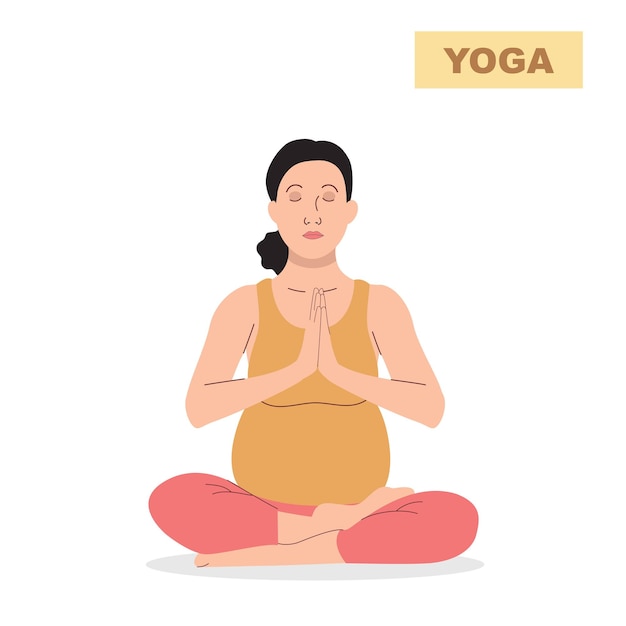 Een zwangere vrouw die yoga doet