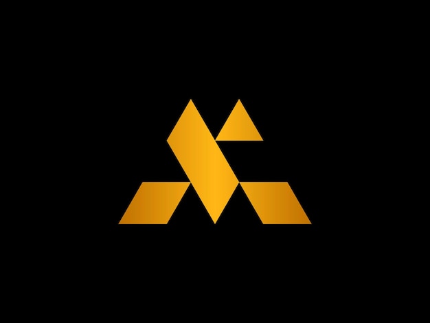 Een zwart-geel logo met de letter m erop