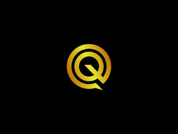 Vector een zwart met goud logo met de letter q in het midden