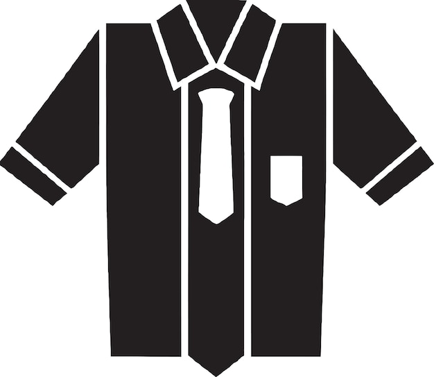 Vector een zwart overhemd met een stropdas eraan.