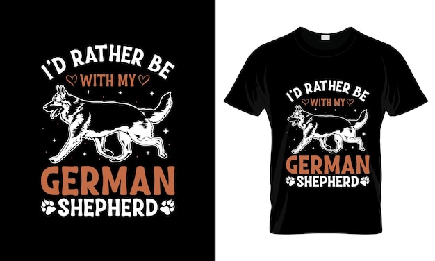 Een zwart shirt met een Duitse herder erop