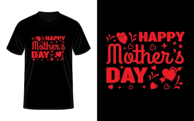 Een zwart t - shirt met de tekst happy mother's day erop.