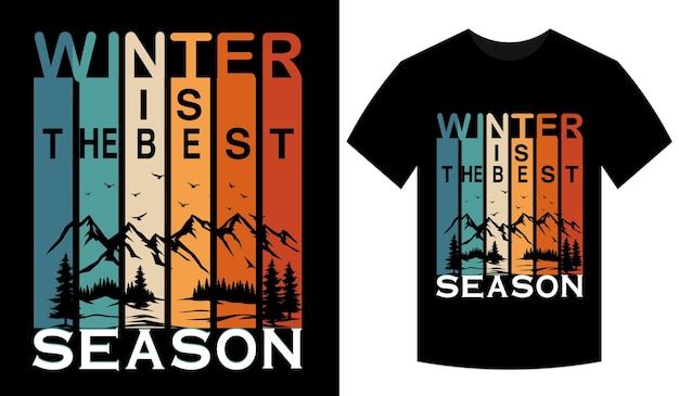 Vector een zwart t-shirt met de woorden winter erop geschreven