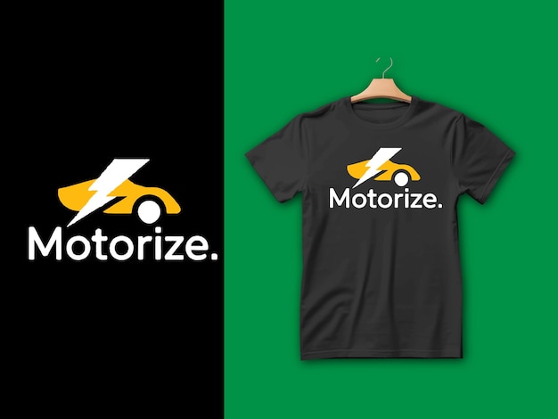 een zwart t-shirt met het woord motor erop