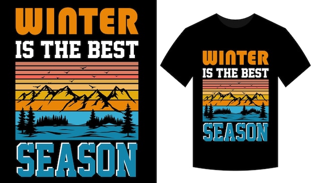 Vector een zwart t-shirt met het woord winter is het beste.