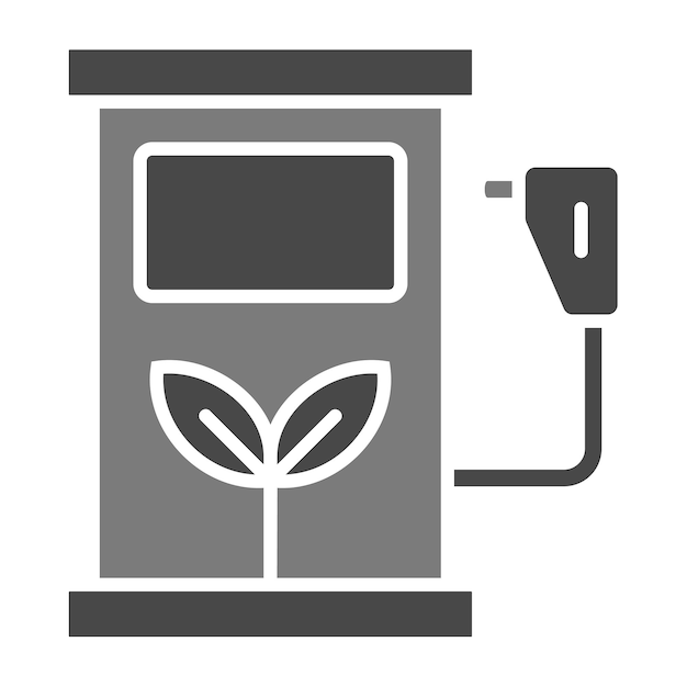 Vector een zwart-wit beeld van een plant en een elektrische uitlaat