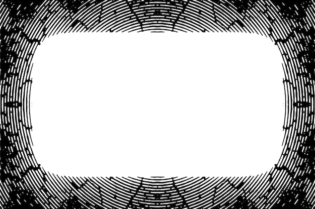 Vector een zwart-wit beeld van een vingerafdruk grunge borer frame vector gradiënt banner cirkel textuur