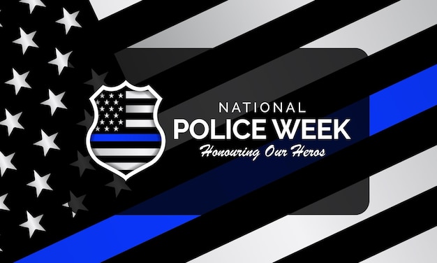 Een zwart-wit bord met de tekst Nationale Politieweek