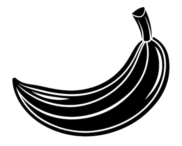 een zwart-wit foto van een banaan met het woord banaan erop