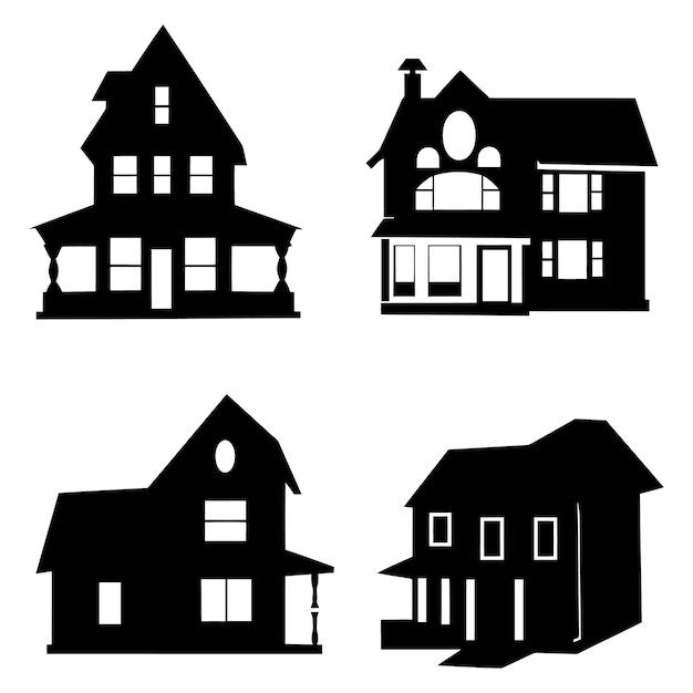 een zwart-wit foto van een huis met een huis aan de voorkant