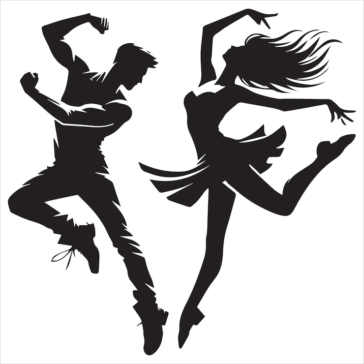 Vector een zwart-wit foto van een paar dat danst
