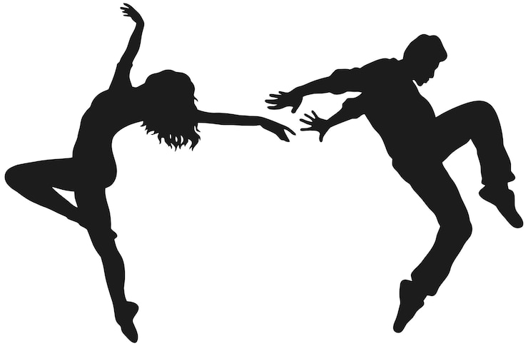 Vector een zwart-wit foto van een paar dat danst
